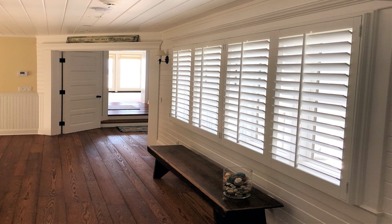 Faux wood plantation shutters in Atlanta